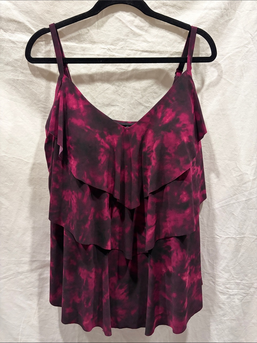 Aqua Green Tye Dye Ruffled Tankini